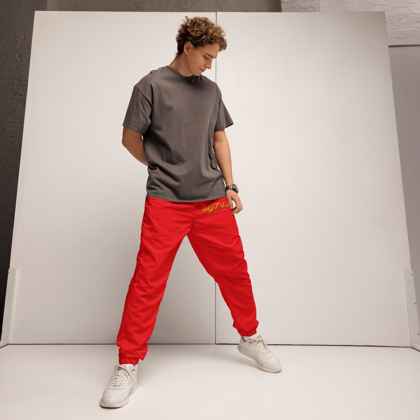 #GT4L all-over-print-mens-track-pants-red-front-68491b17ecadf