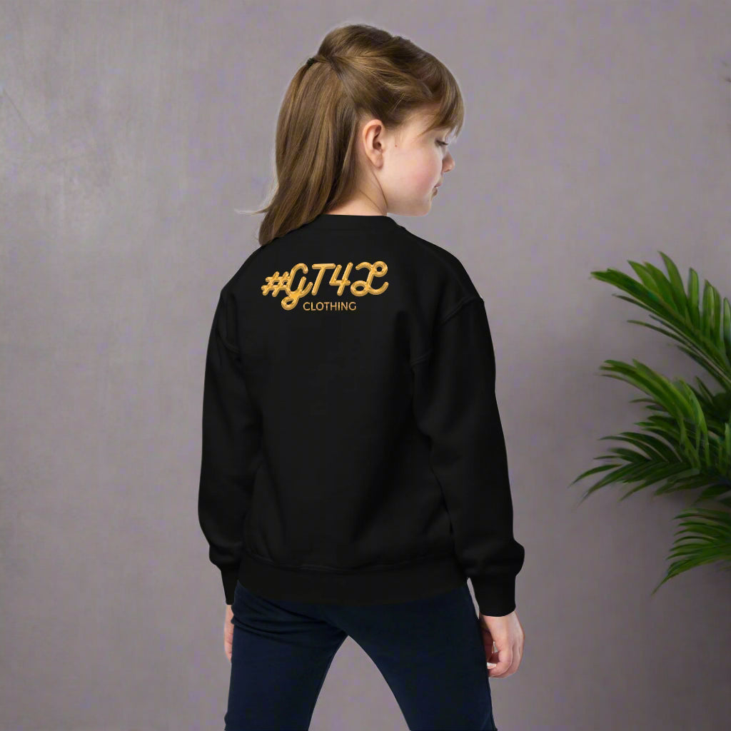 #GT4L youth-crew-neck-sweatshirt-black-back-67cc4aaae5882