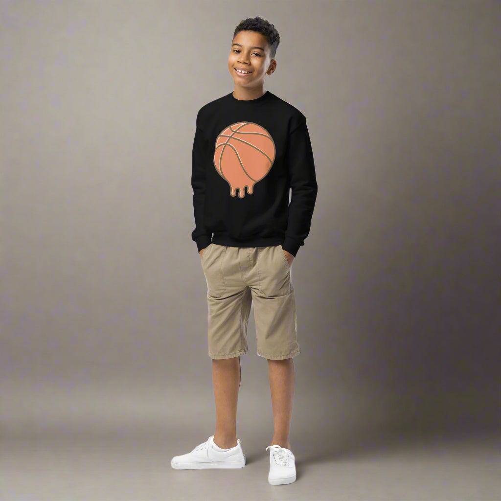 #GT4L youth-crew-neck-sweatshirt-black-front-67cc4aaae49cb