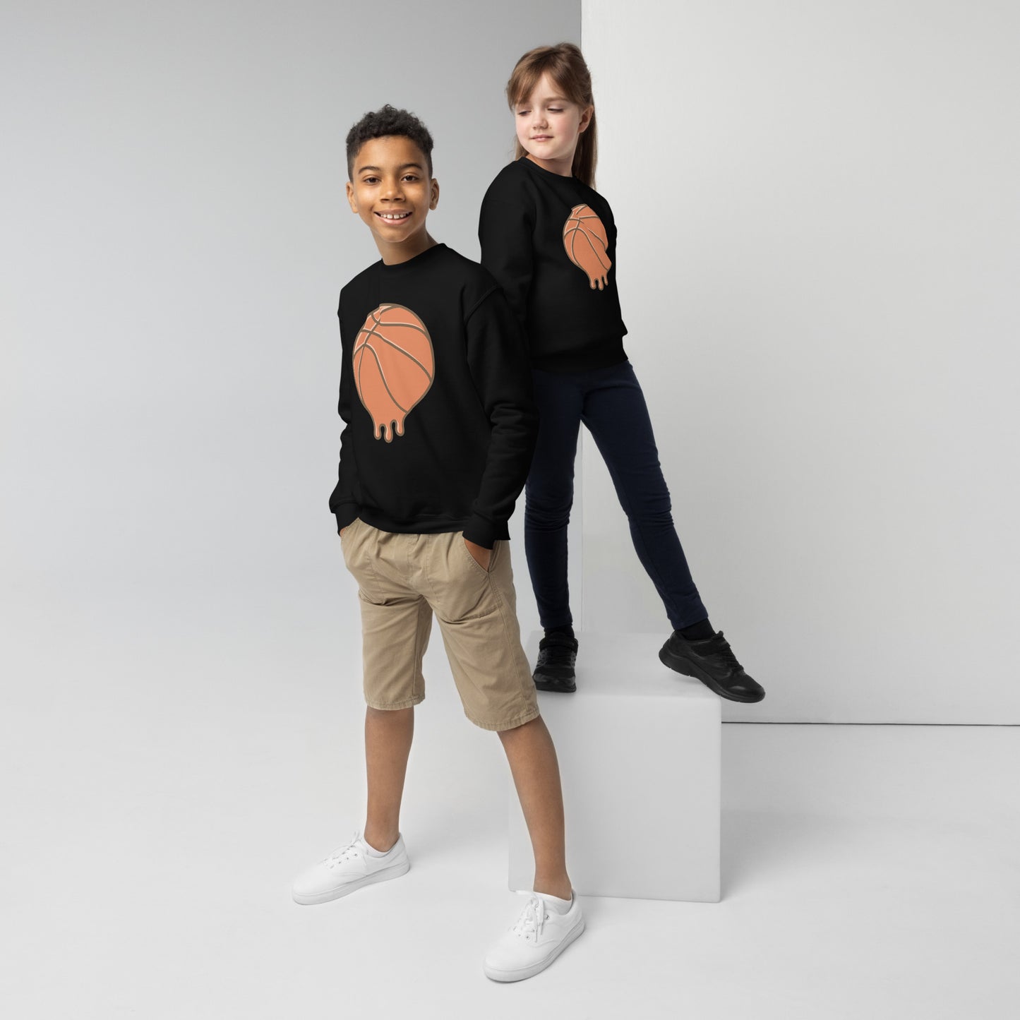 #GT4L youth-crew-neck-sweatshirt-black-front-67cc4aaae570e