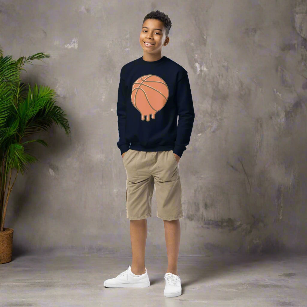 #GT4L youth-crew-neck-sweatshirt-navy-front-67cc4aaae5d42