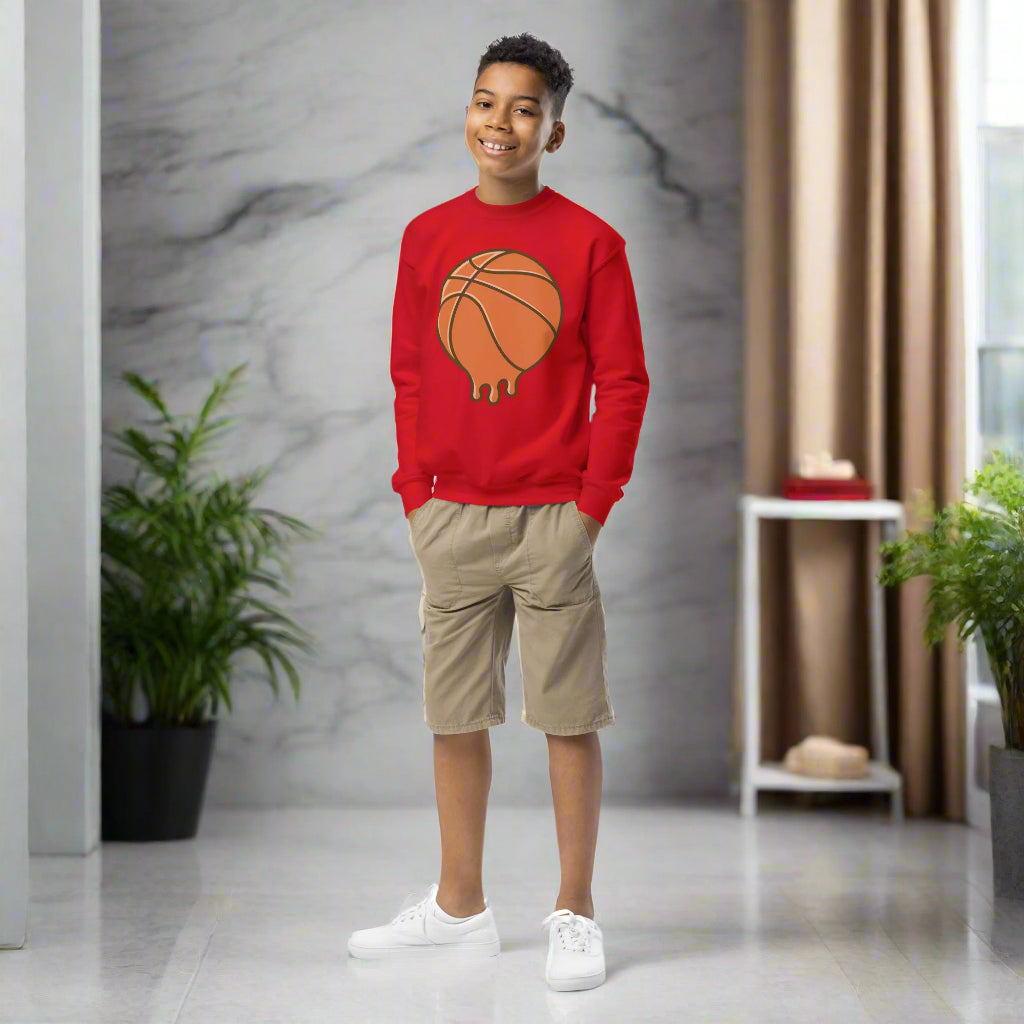#GT4L youth-crew-neck-sweatshirt-red-front-67cc4aaae6709