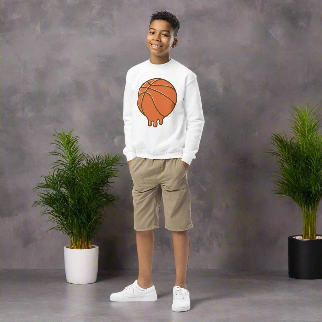 #GT4L youth-crew-neck-sweatshirt-white-front-67cc4aaae8f48