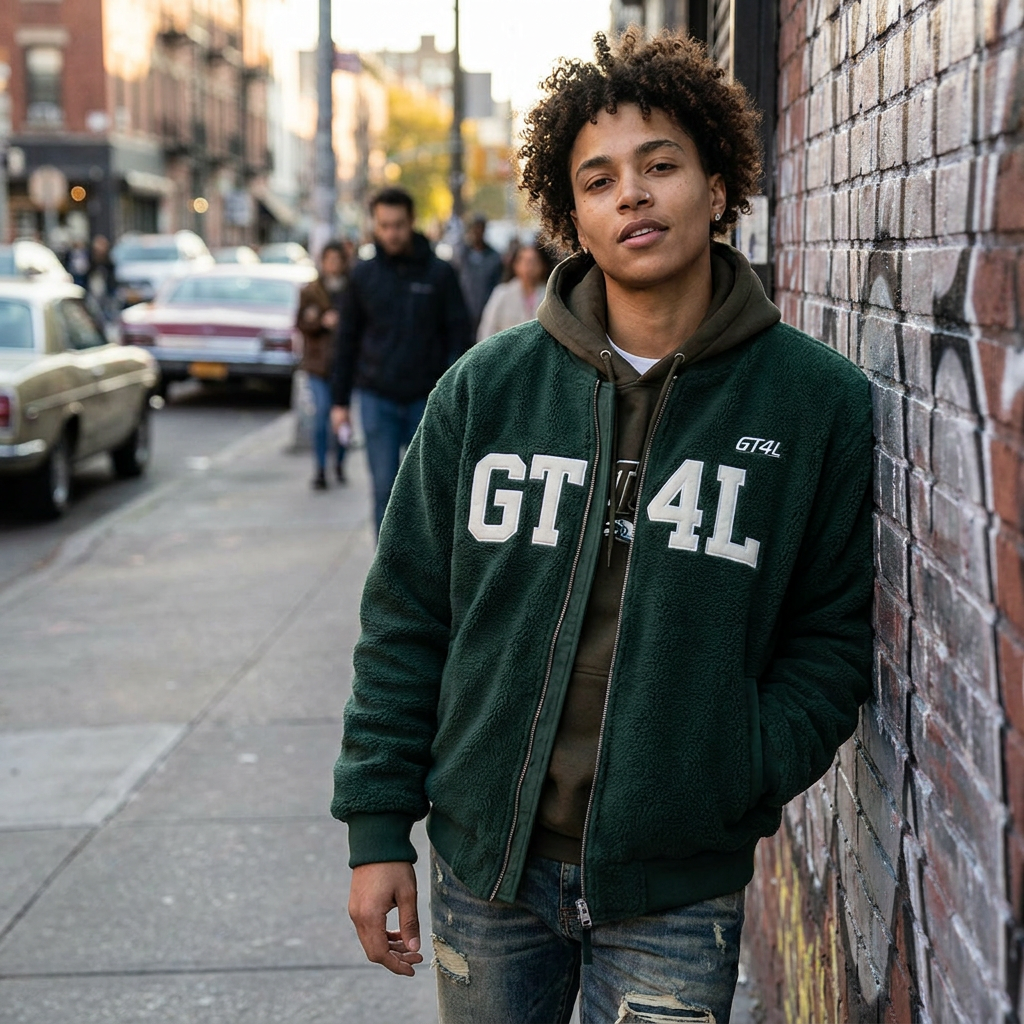 GT4L Men's Camo Bomber Jacket | Brushed Fleece Jacket | UK