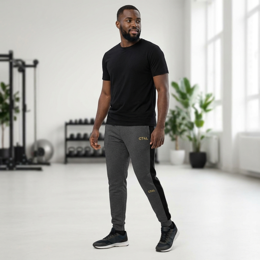GT4L Men's Recycled Grey Track Pants | Water-Resistant Joggers | UK
