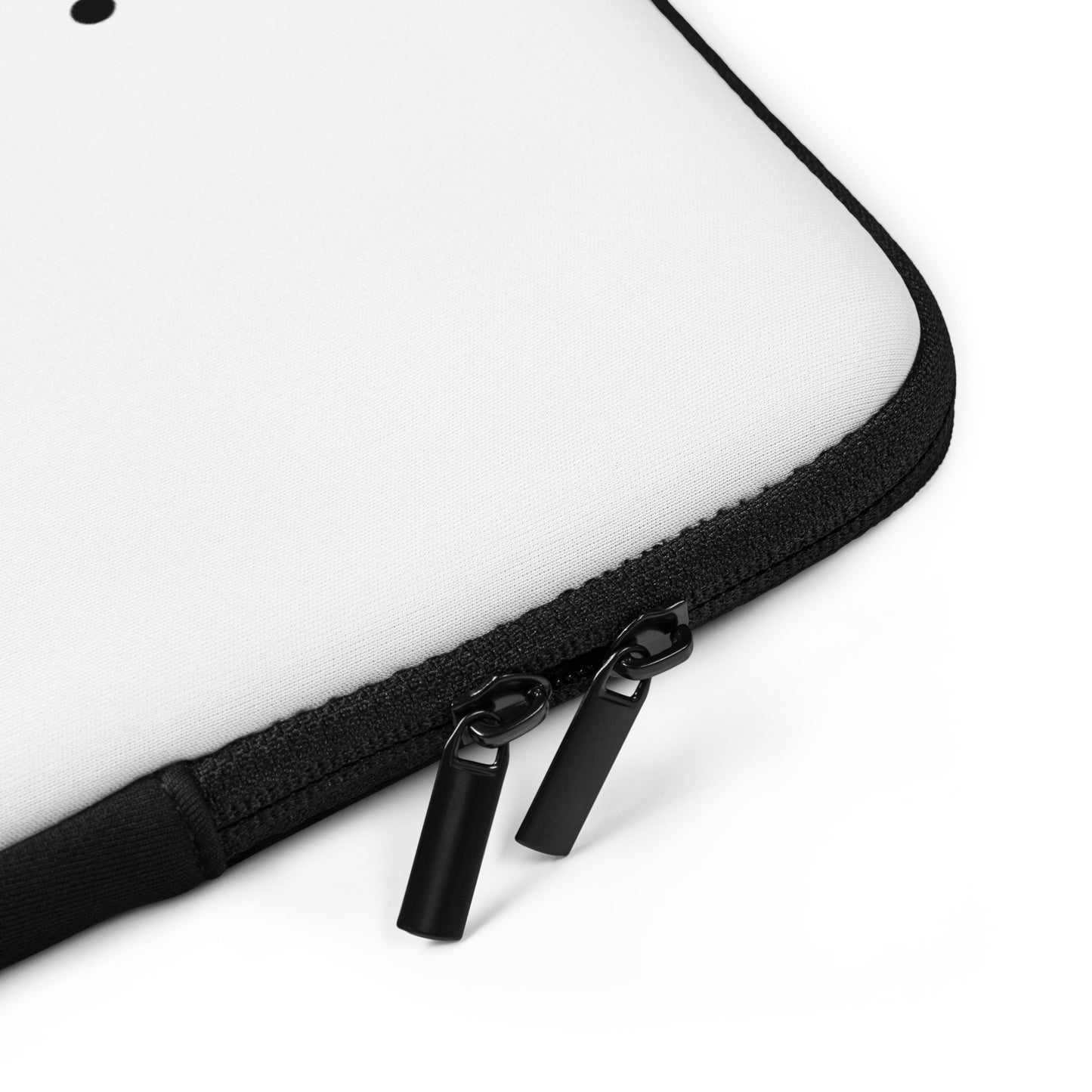 Close-up of a black zipper on a white background