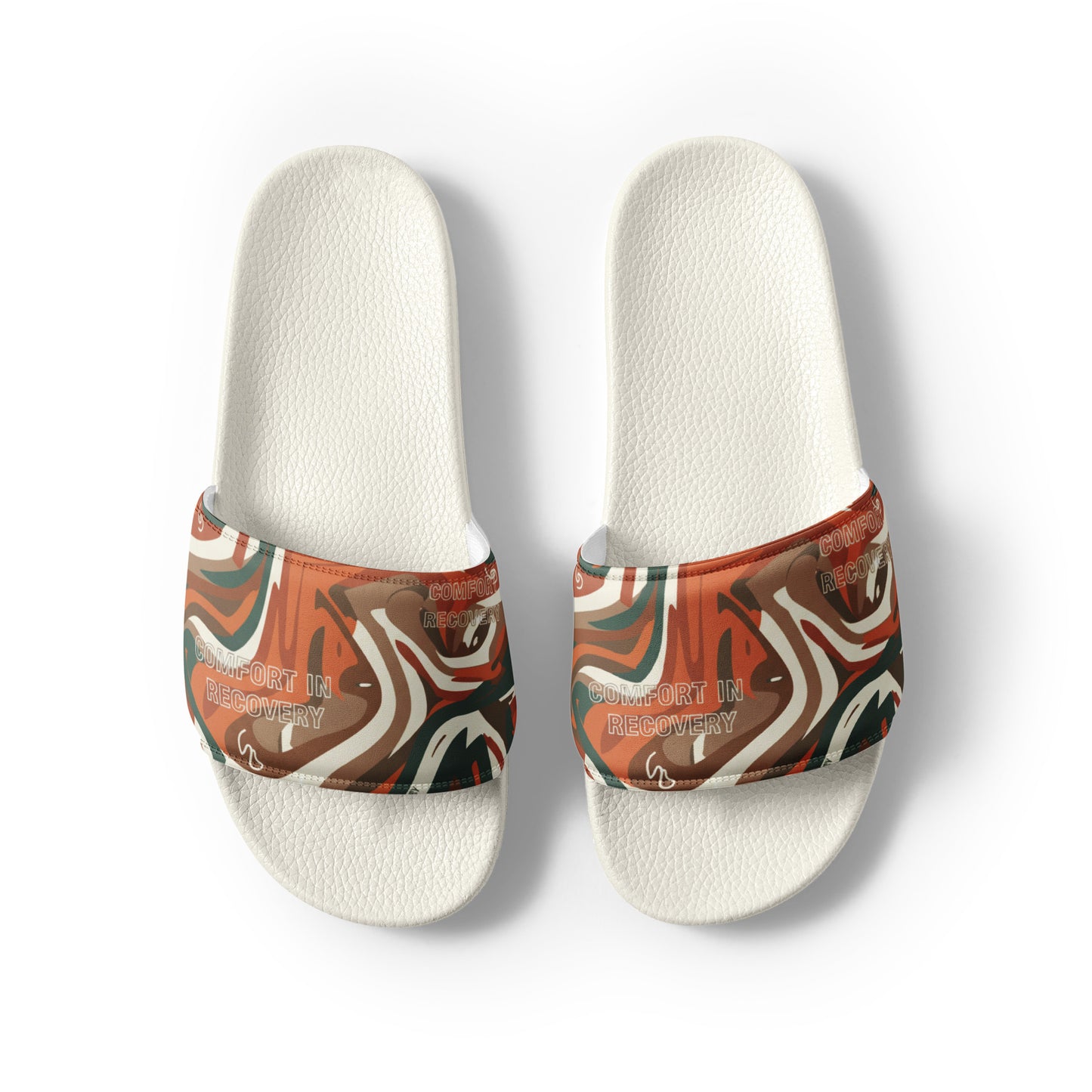 Pair of slides with marbled design on a white background