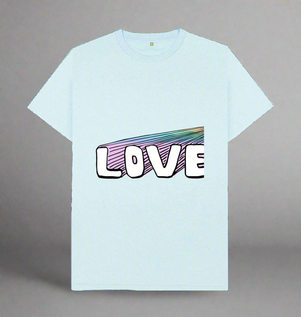 Light Blue Recycled Printed T-Shirt