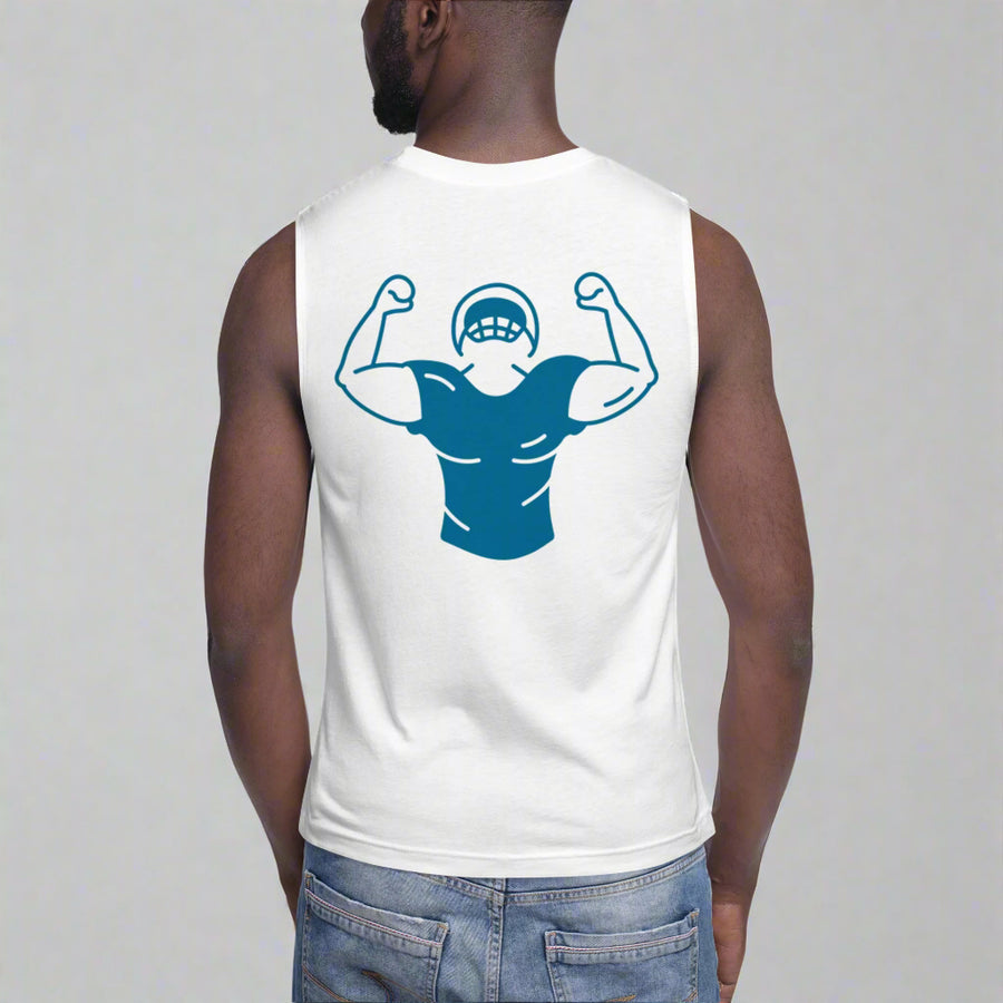 GT4L Men's White Muscle Shirt, view 7