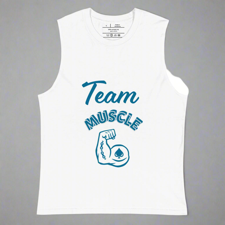 GT4L Men's White Muscle Shirt, view 8