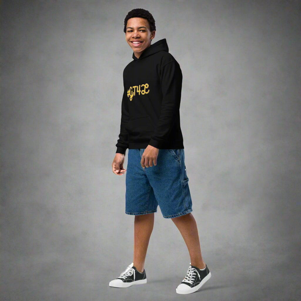 #GT4L youth-heavy-blend-hoodie-black-left-front-67bf37d8c799a