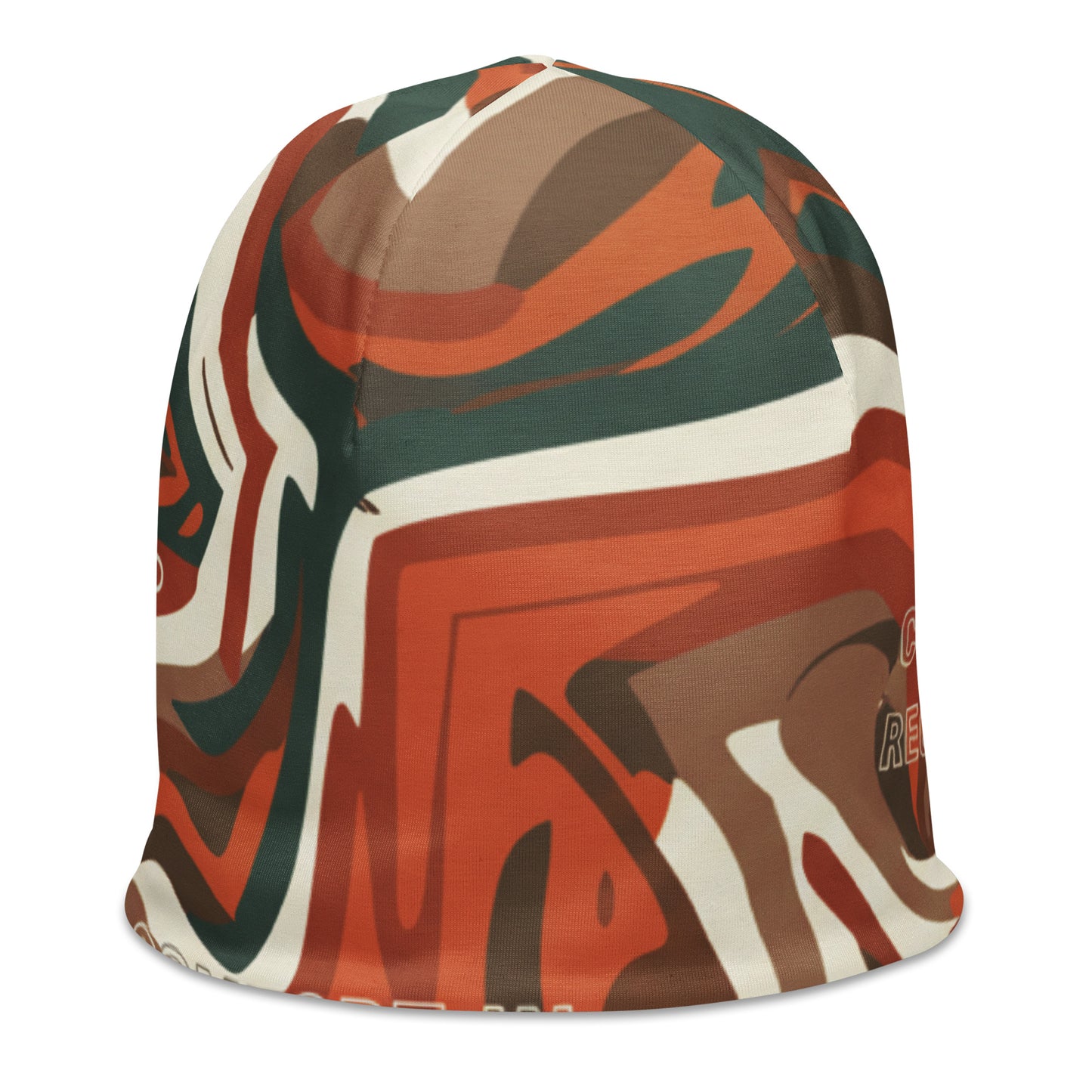 Colorful patterned bucket hat on a white background