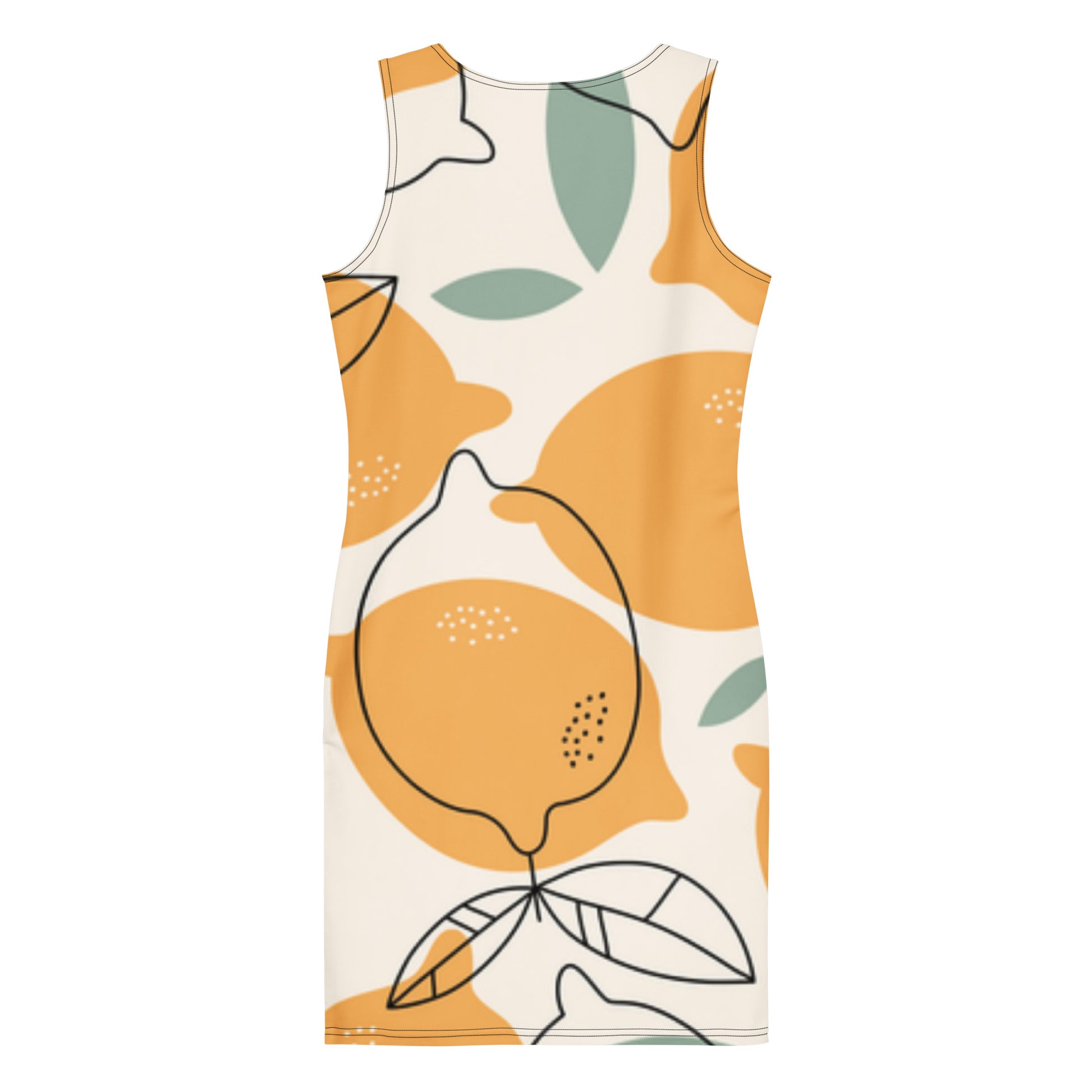 all-over-print-bodycon-dress-lemons-back