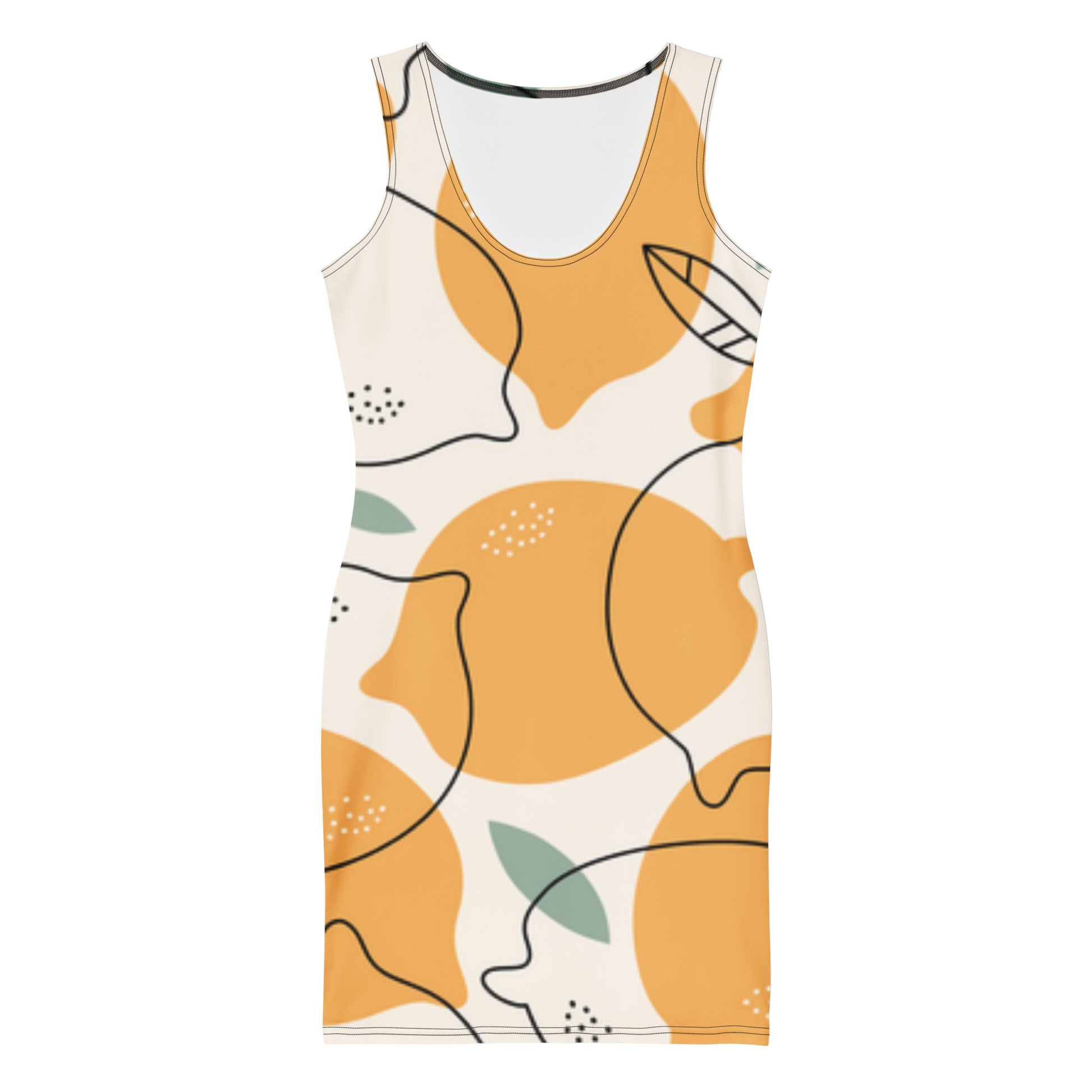 all-over-print-bodycon-dress-lemons-front