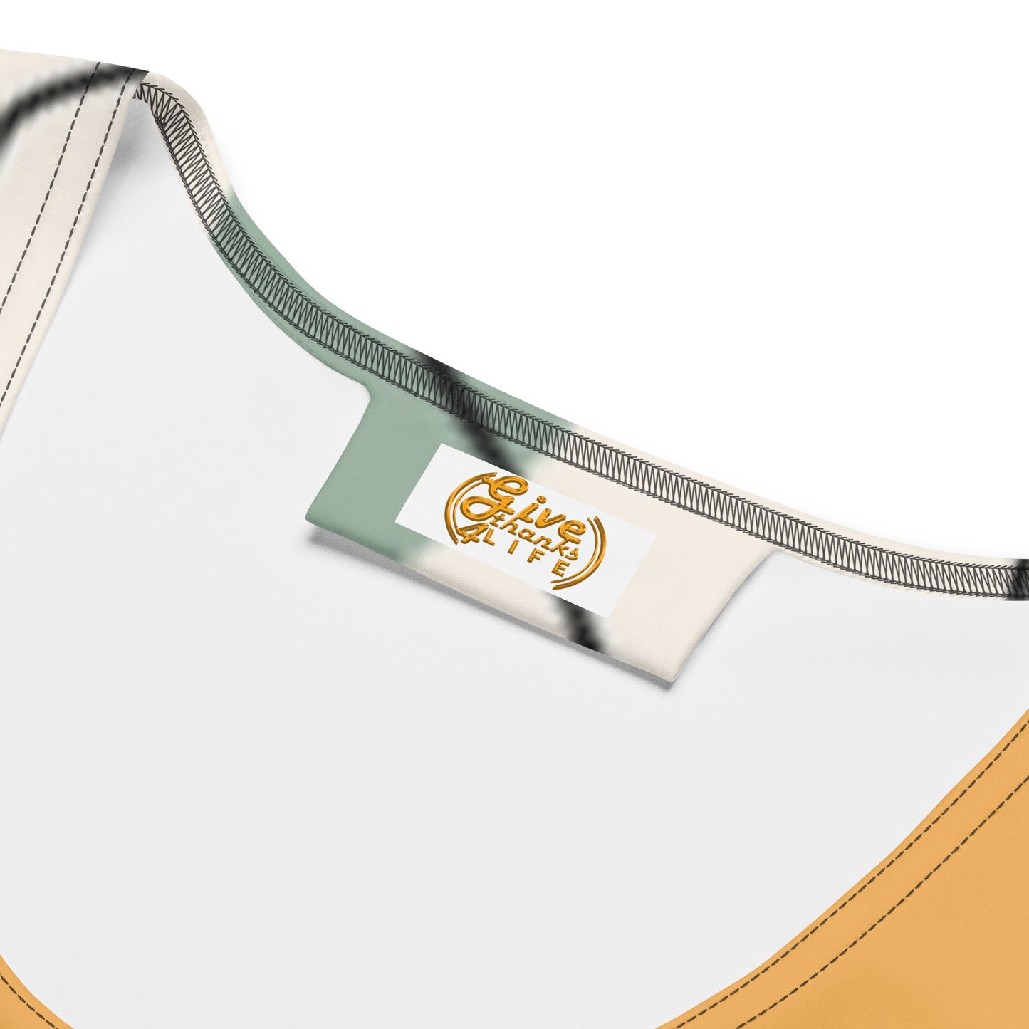Close-up of a product with a visible brand label on a white background