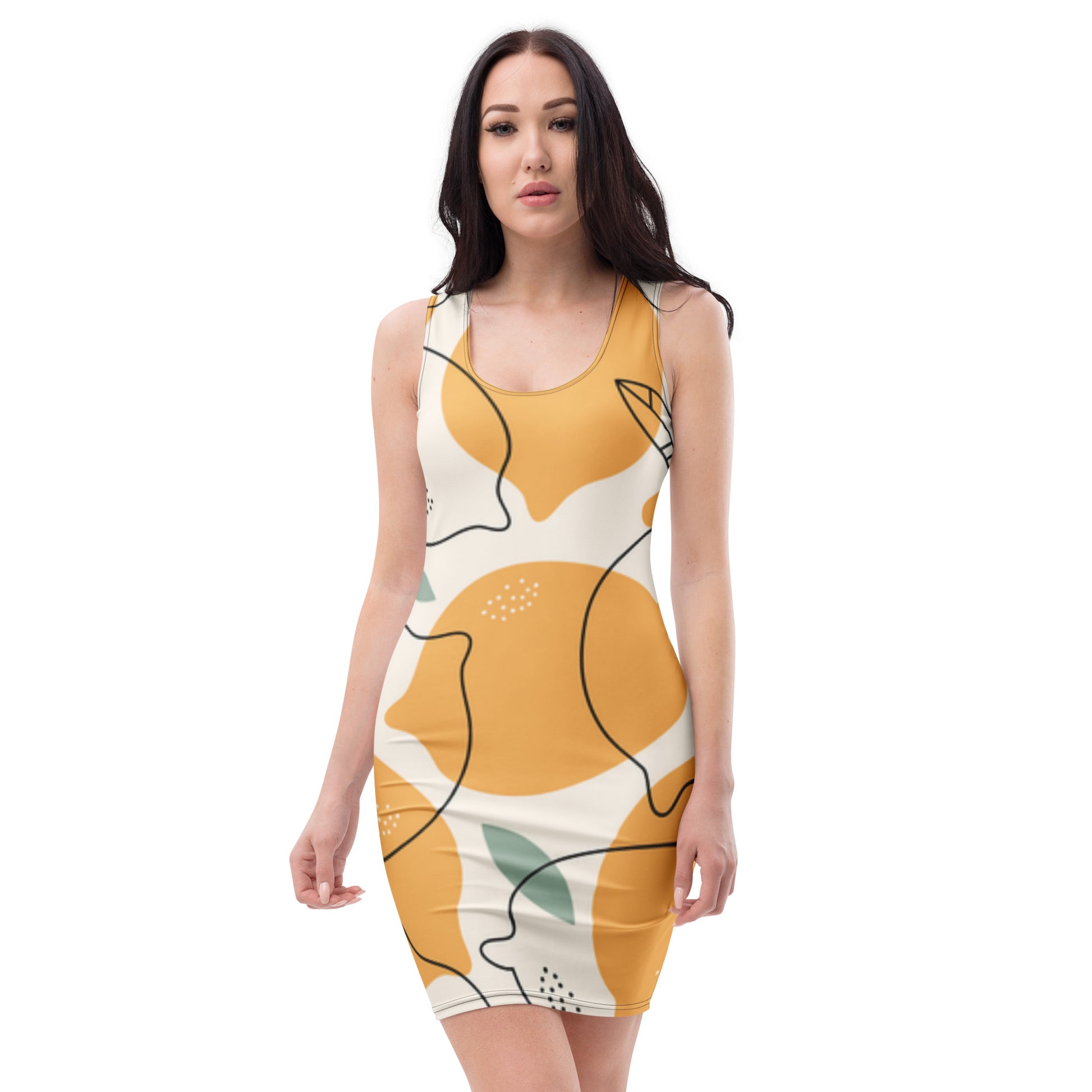 all-over-print-bodycon-dress-lemons-front