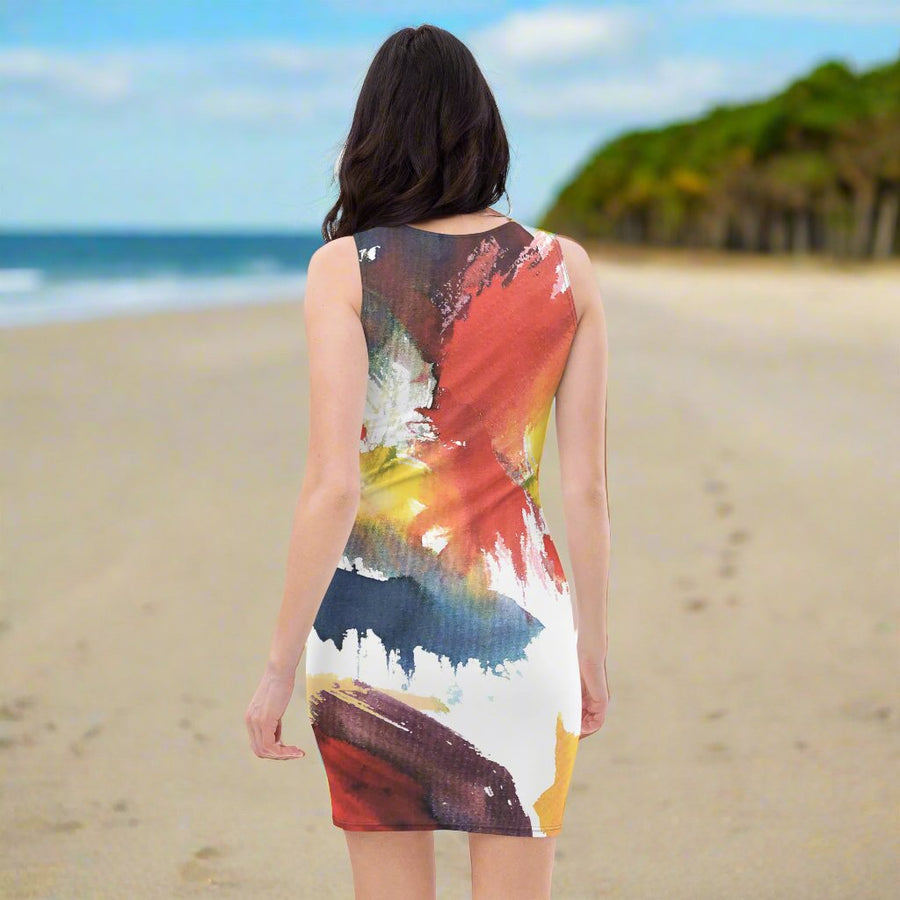 GT4L Multi Graphic Print Bodycon Dress, view 3