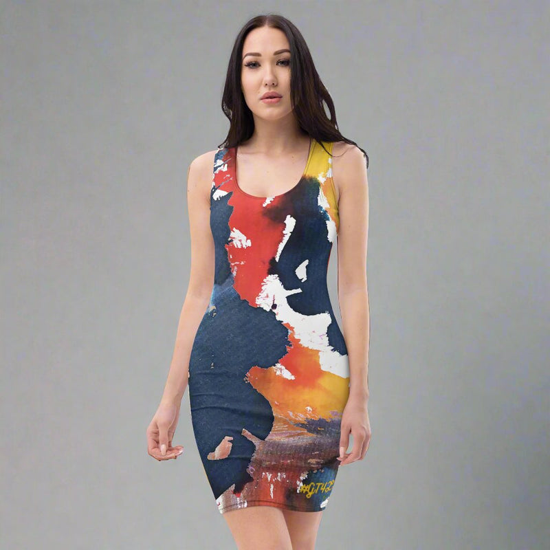 GT4L Multi Graphic Print Bodycon Dress