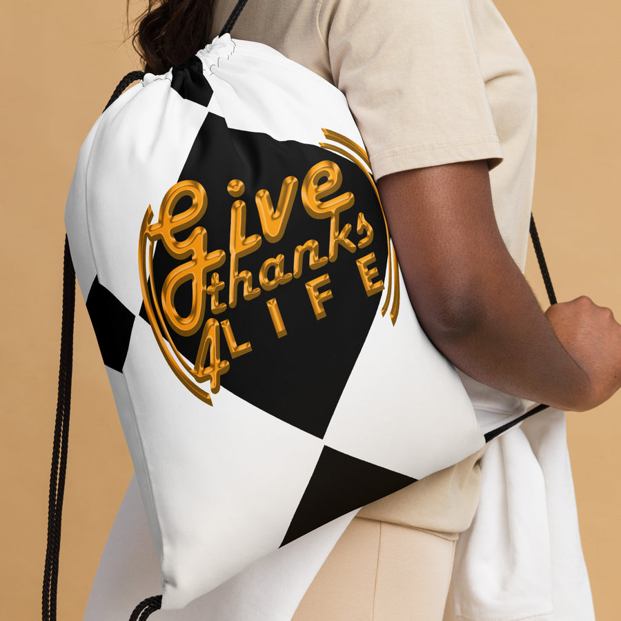 GT4L Logo Print Drawstring Bag, view 3