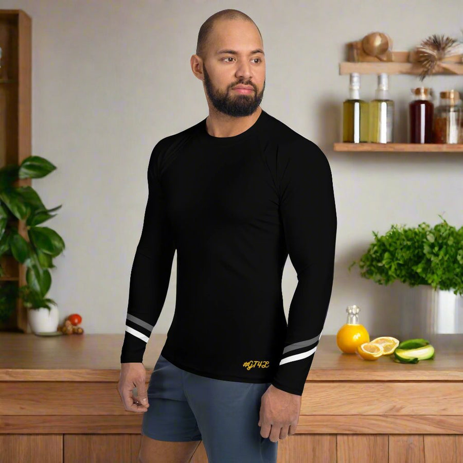 GT4L Men's Black Striped Performance Long Sleeve, view 4