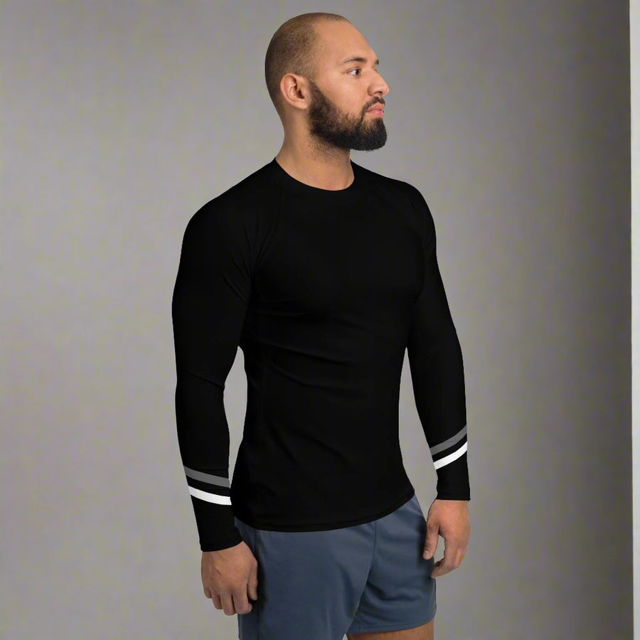 GT4L Men's Black Striped Performance Long Sleeve, view 5