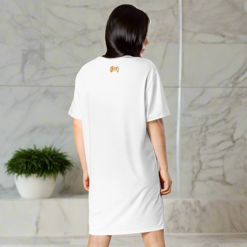 GT4L Women's White T-Shirt Dress, view 3