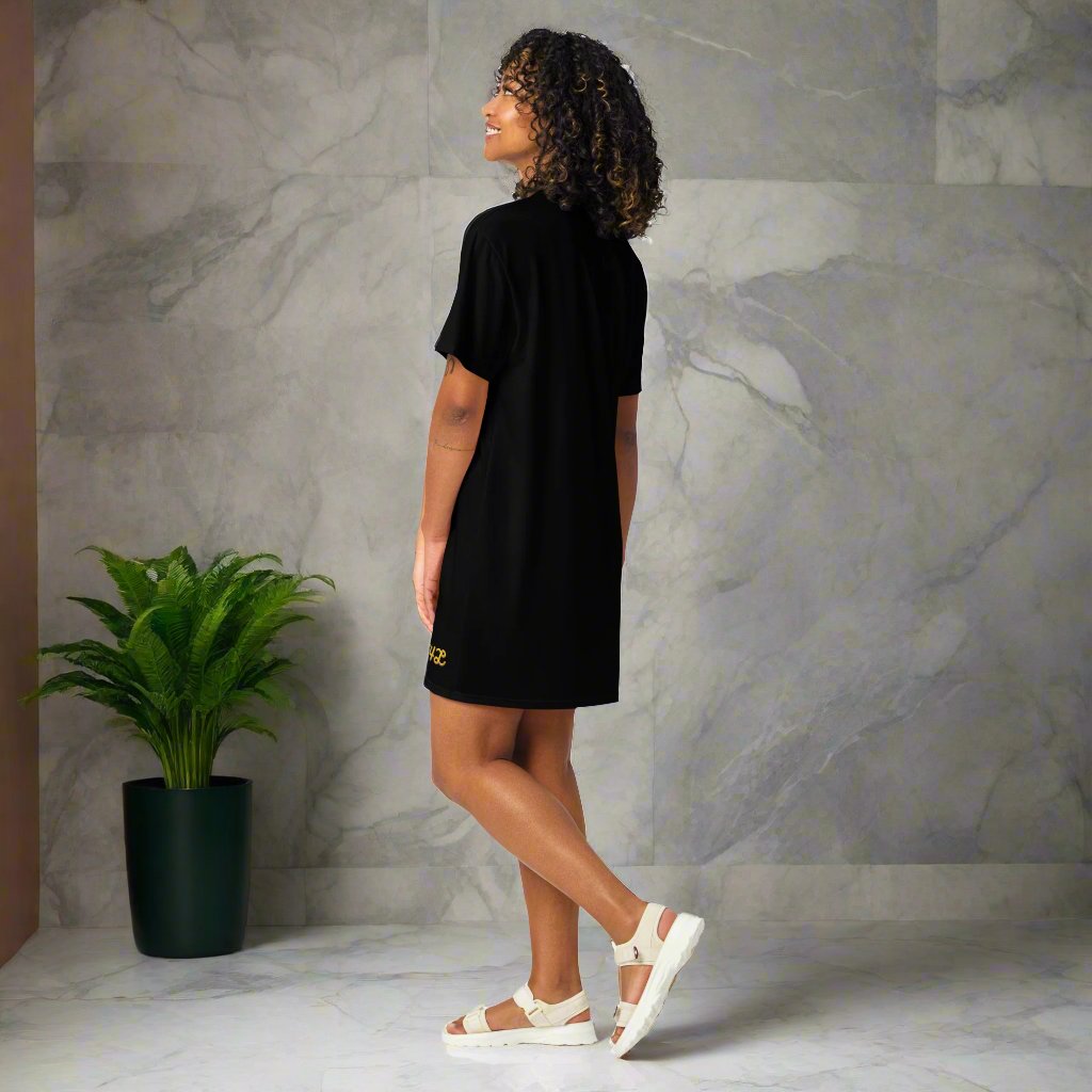GT4L Women's Black T-Shirt Dress, view 3