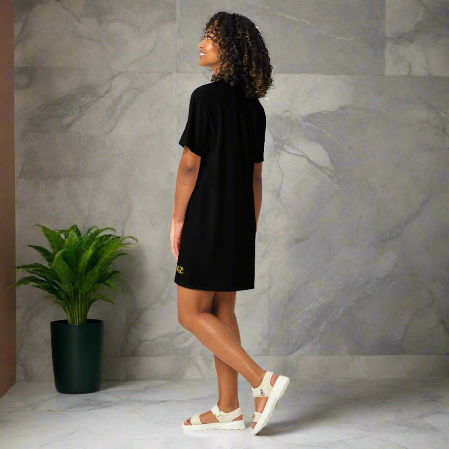 GT4L Women's Black T-Shirt Dress, view 3