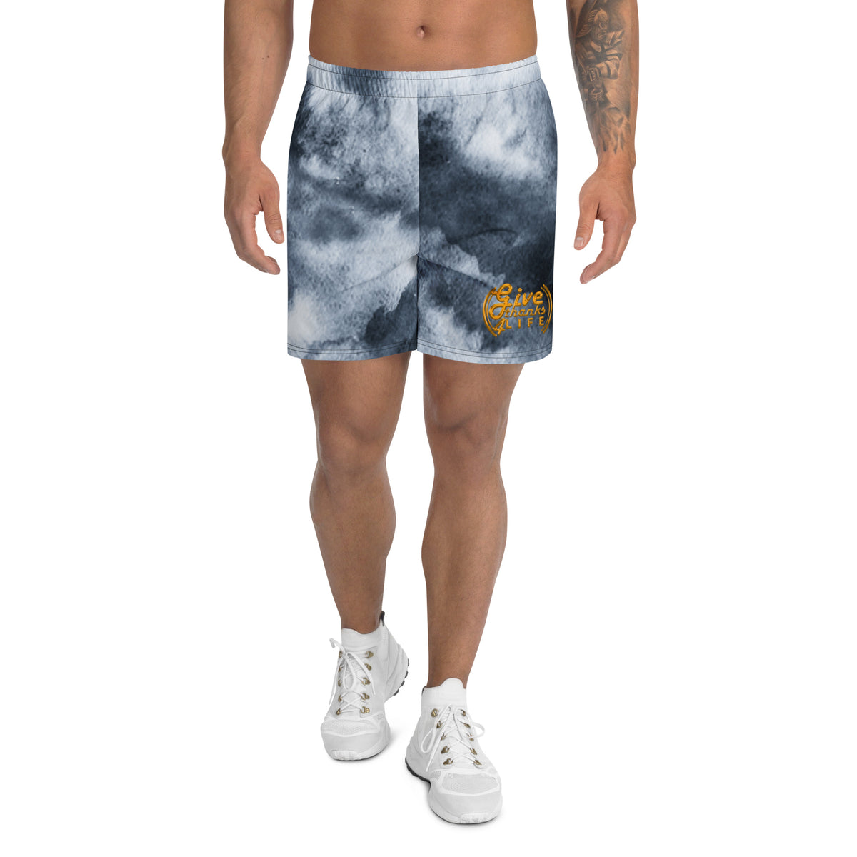 GT4L Men's Tye-Dye Athletic Long Shorts, view 2