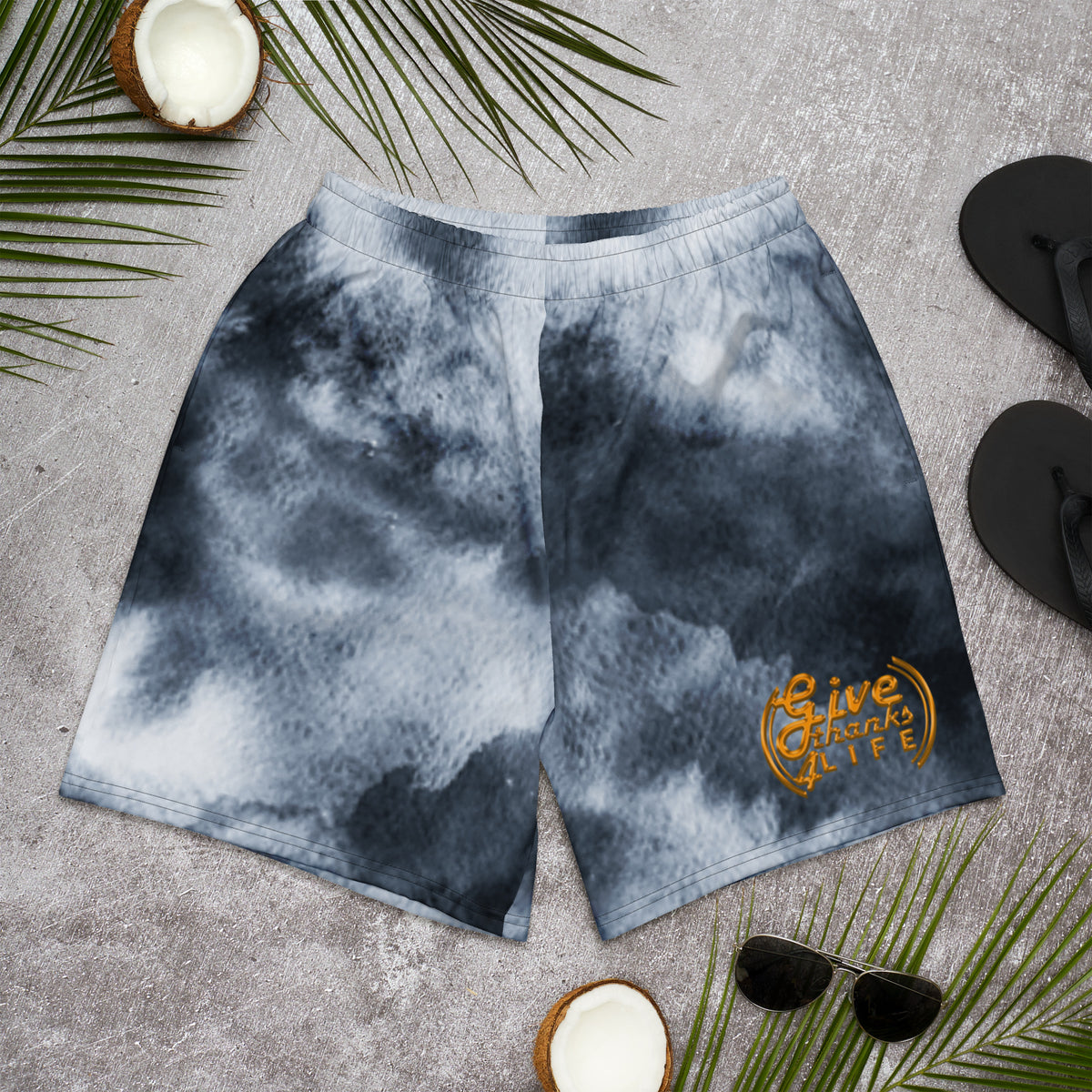 GT4L Men's Tye-Dye Athletic Long Shorts, view 25