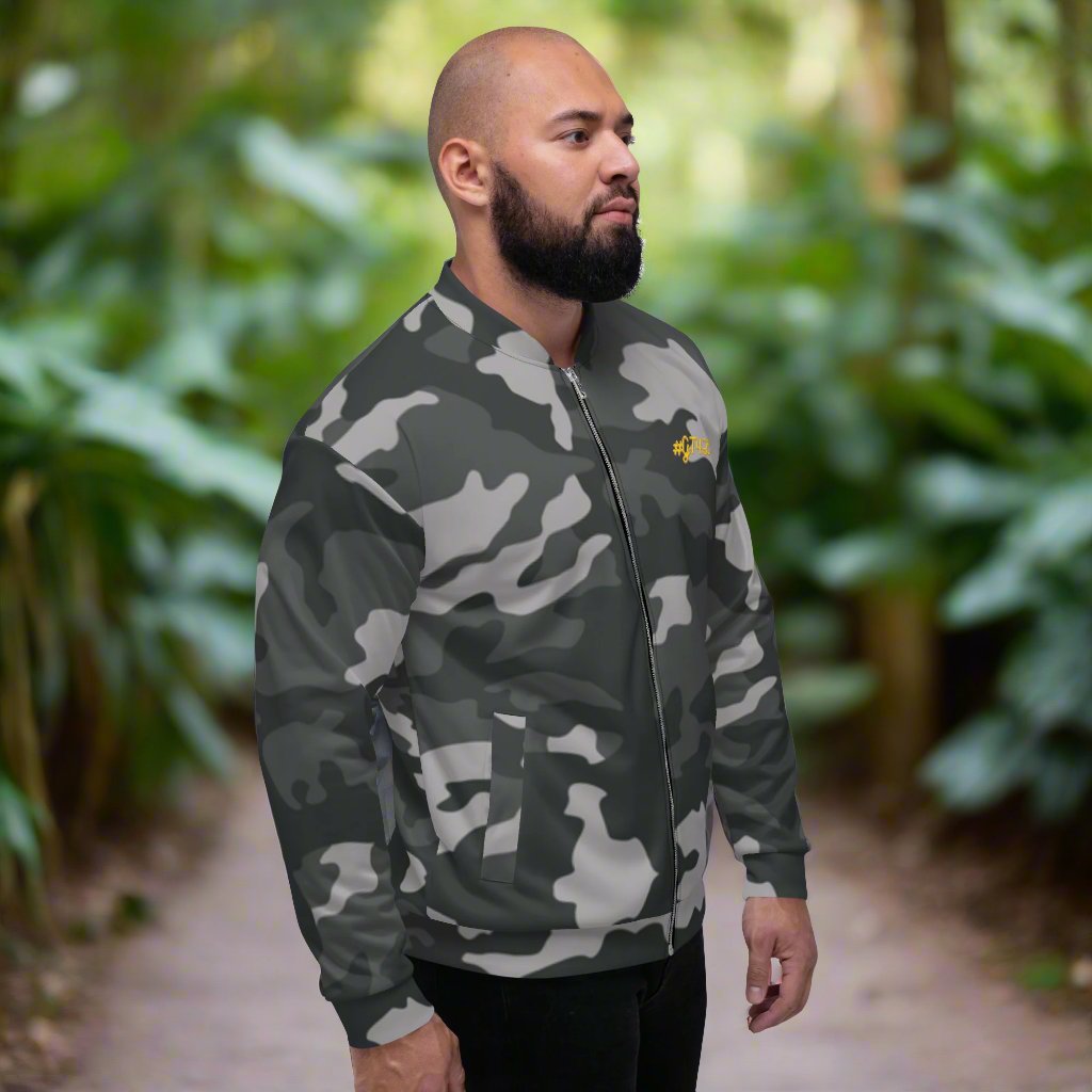 GT4L Men's Camo Bomber Jacket, view 8