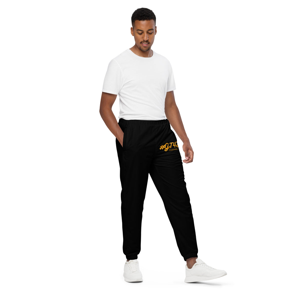 GT4L Men's Recycled Track Pants Black, view 5