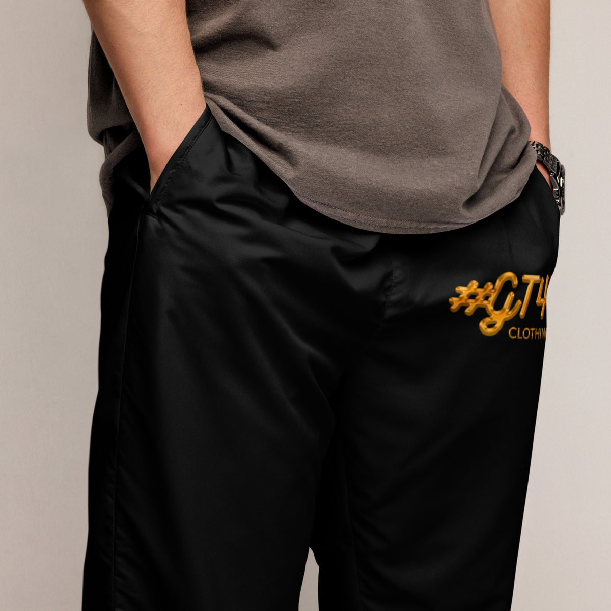 GT4L Men's Recycled Track Pants Black, view 11