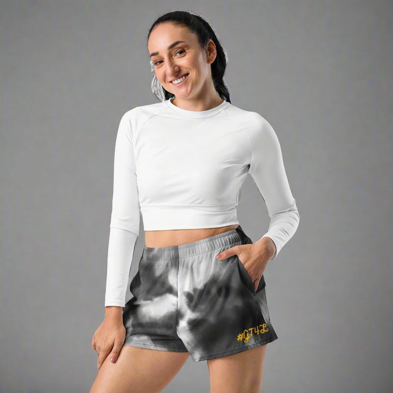 GT4L Women's Grey Tie Dye Recycled Athletic Shorts
