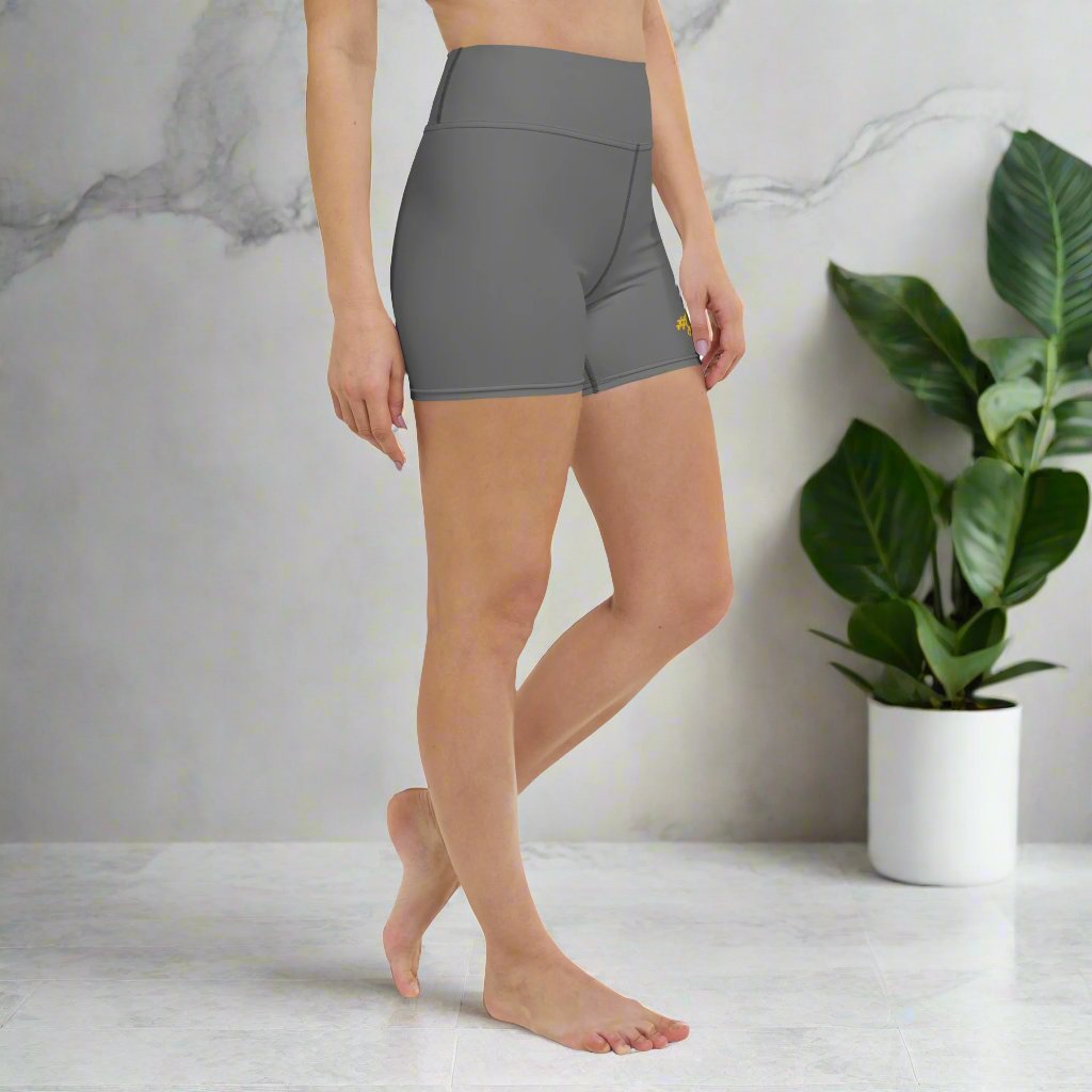 GT4L Women's Grey Yoga Shorts, view 6