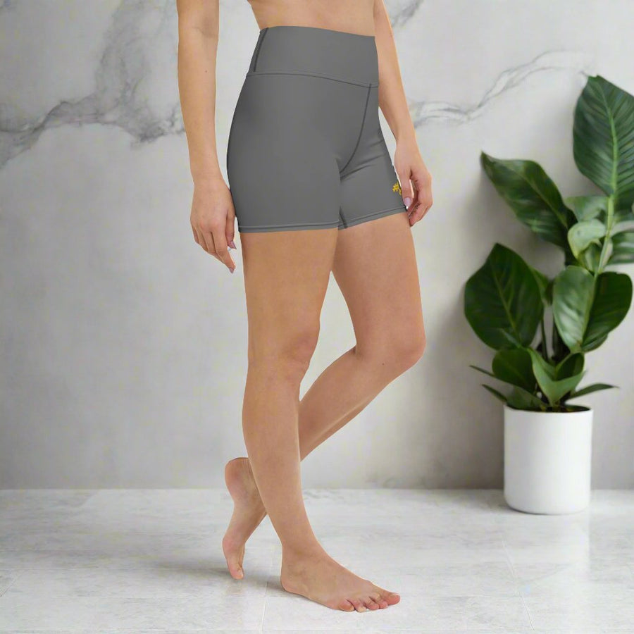 GT4L Women's Grey Yoga Shorts, view 6