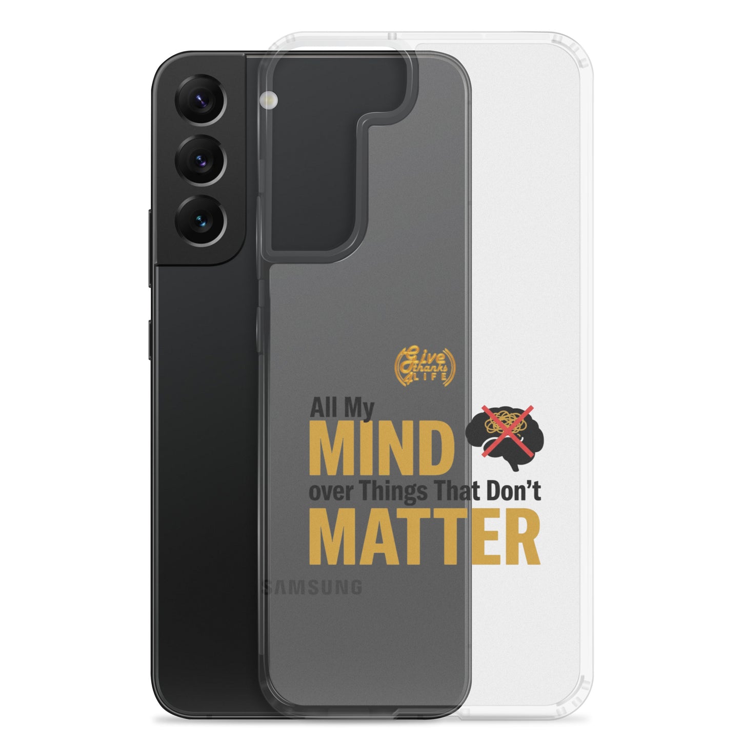 Phone case with text design on a Samsung phone