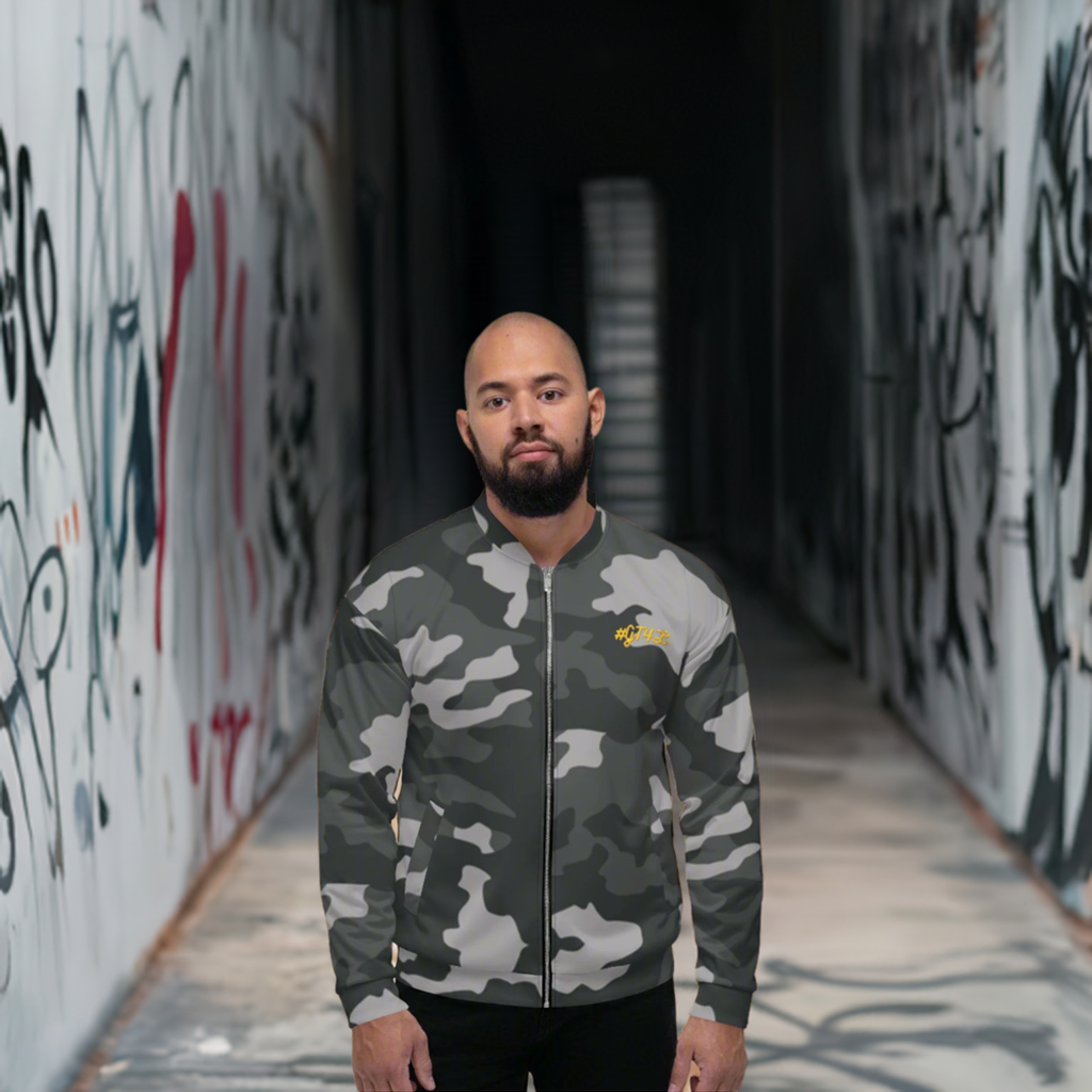 GT4L Men's Camo Bomber Jacket, view 6