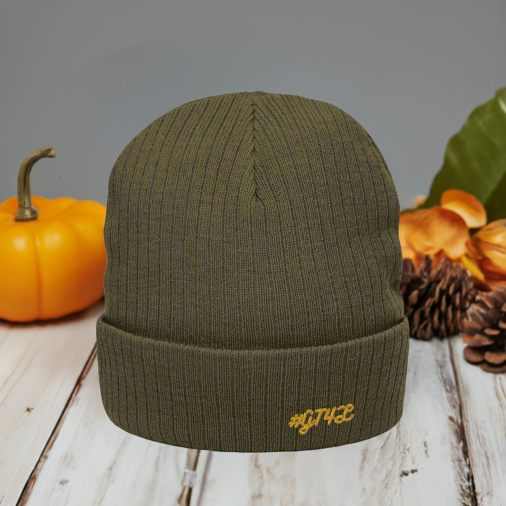 #GT4L Ribbed Knit Beanie. Branded Clothing and Accessories