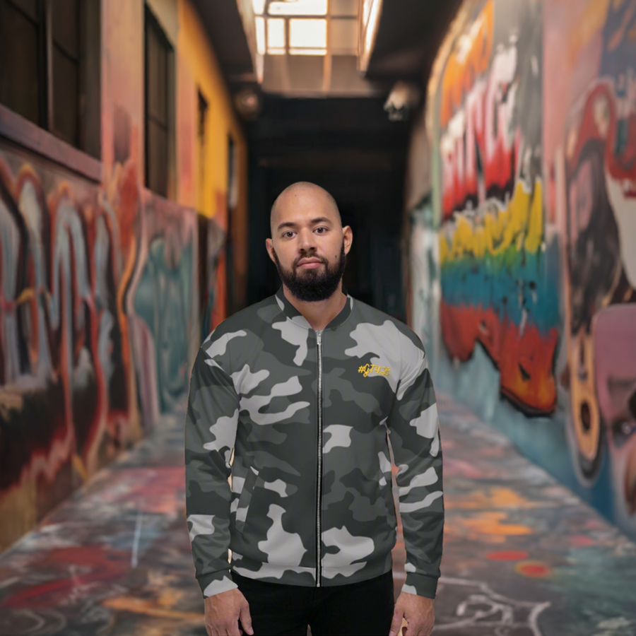 GT4L Men's Camo Bomber Jacket, view 5