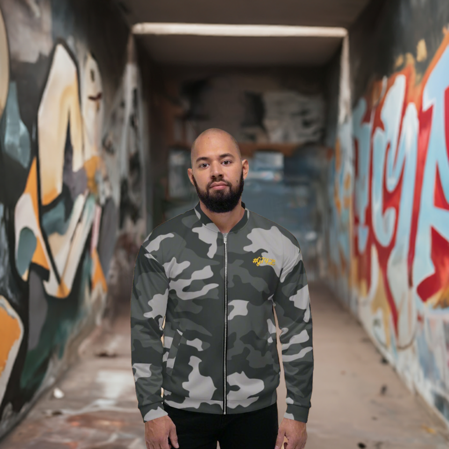 GT4L Men's Camo Bomber Jacket, view 4