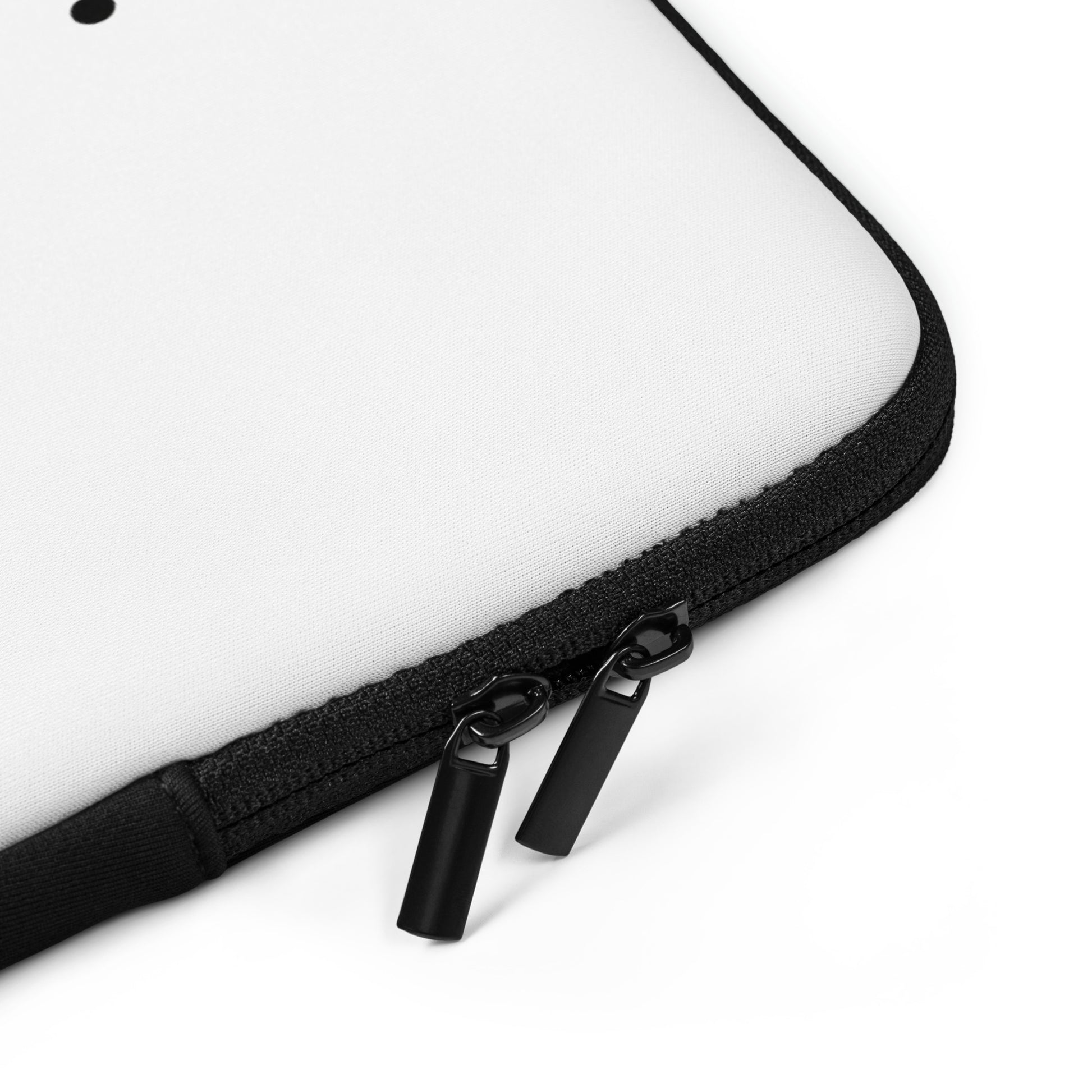 Close-up of a black zipper on a white background