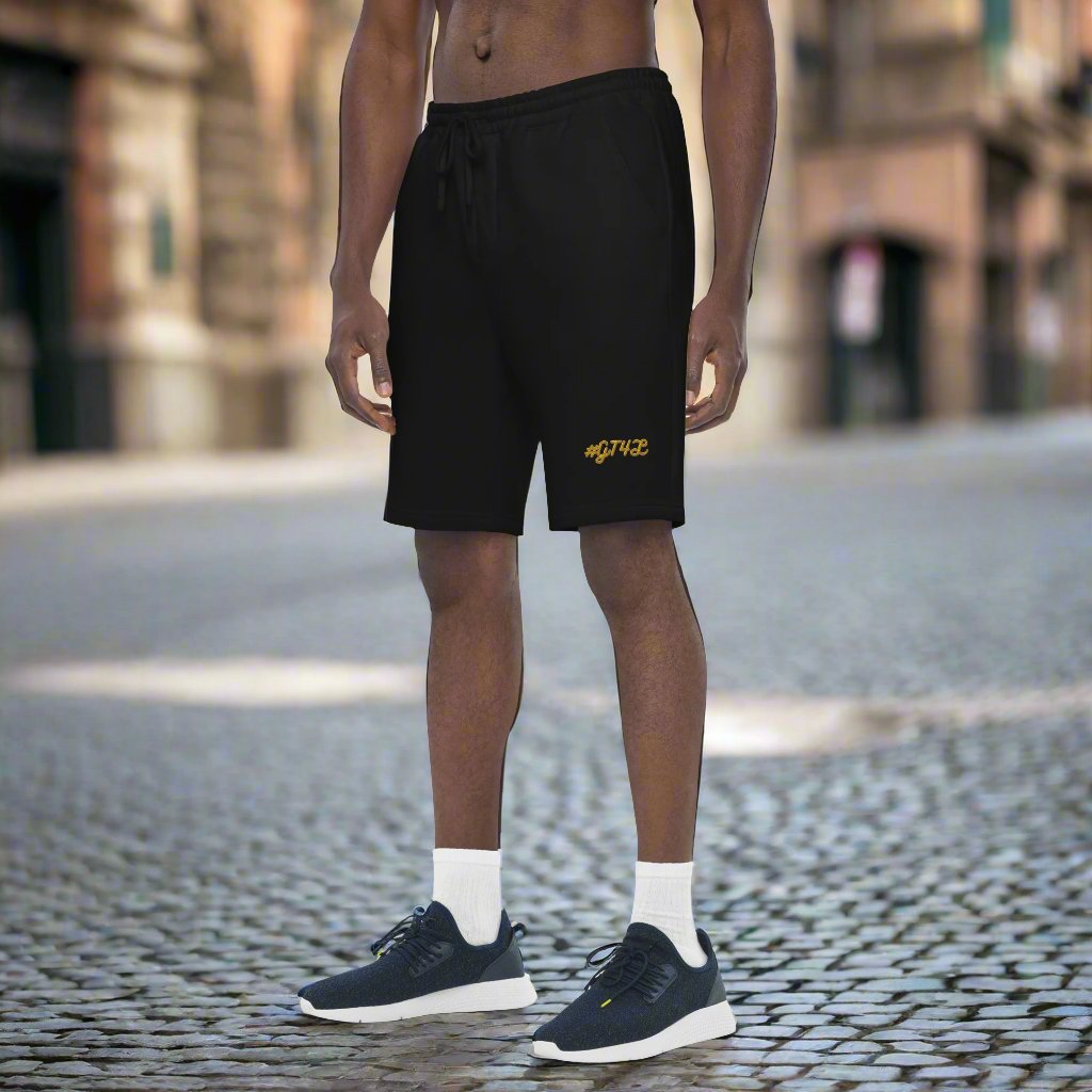 GT4L Men's Embroidered Fleece Shorts, view 5