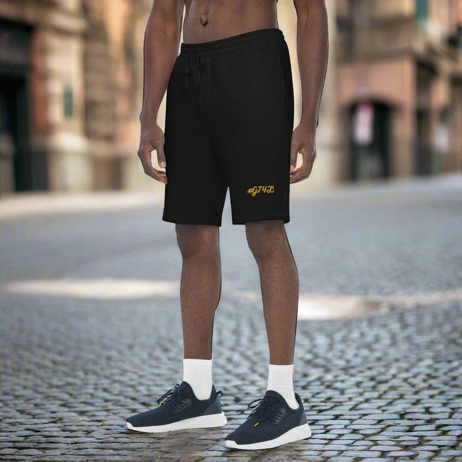 GT4L Men's Embroidered Fleece Shorts, view 5
