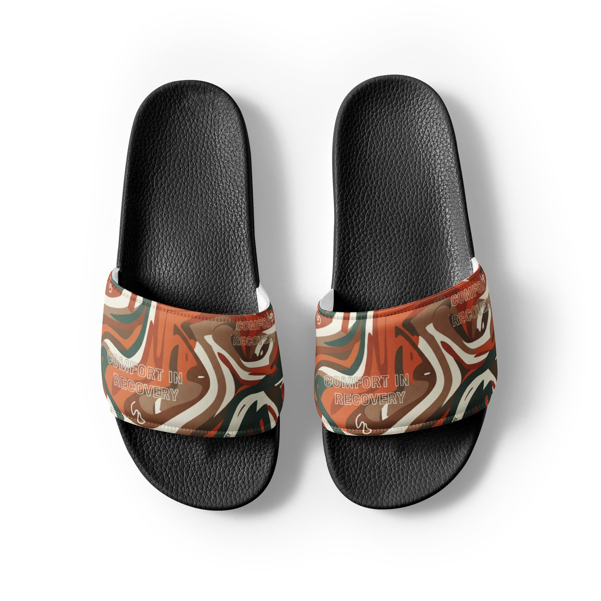 Pair of slides with a marbled pattern on a white background