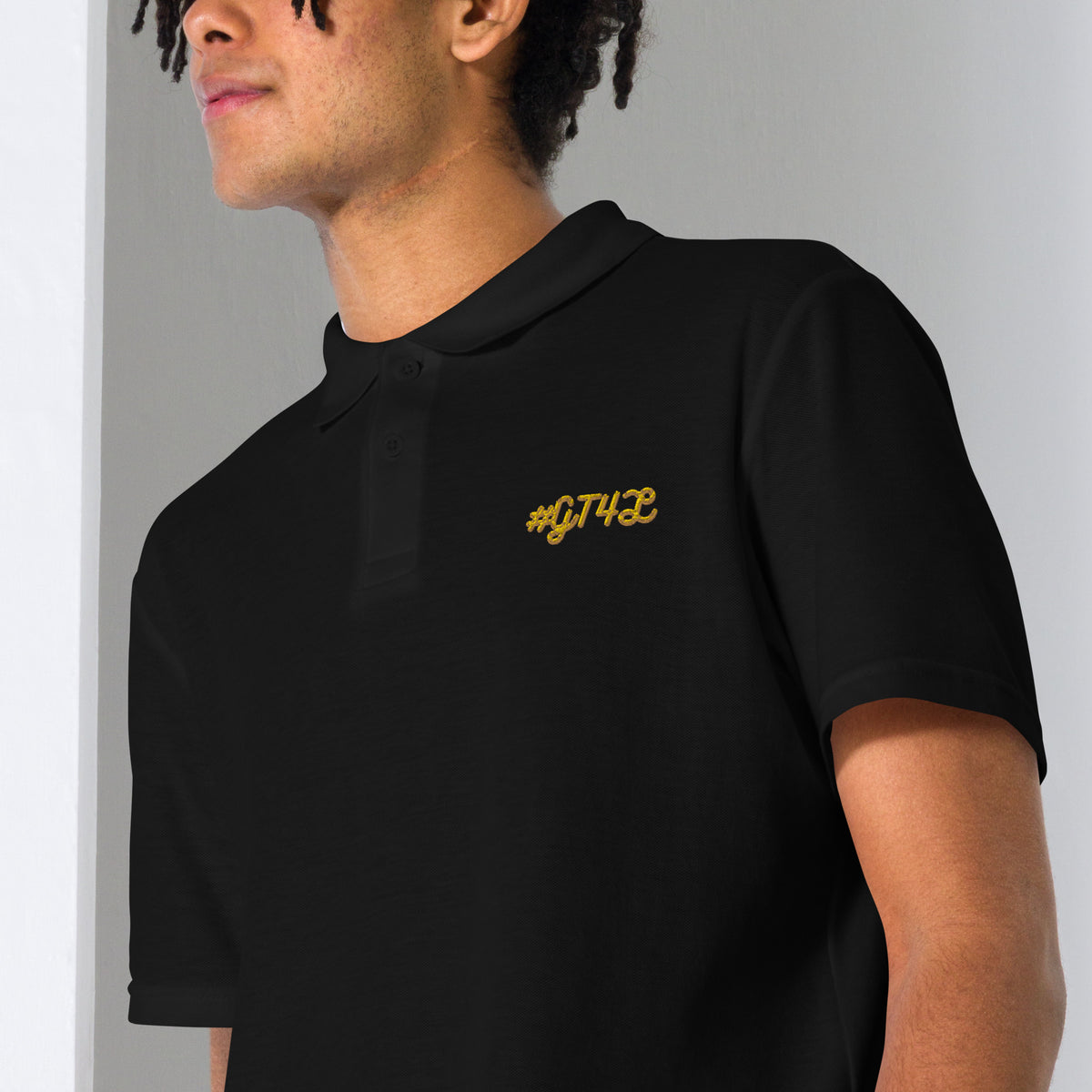 GT4L Men's Embroidered Pique Polo Shirt