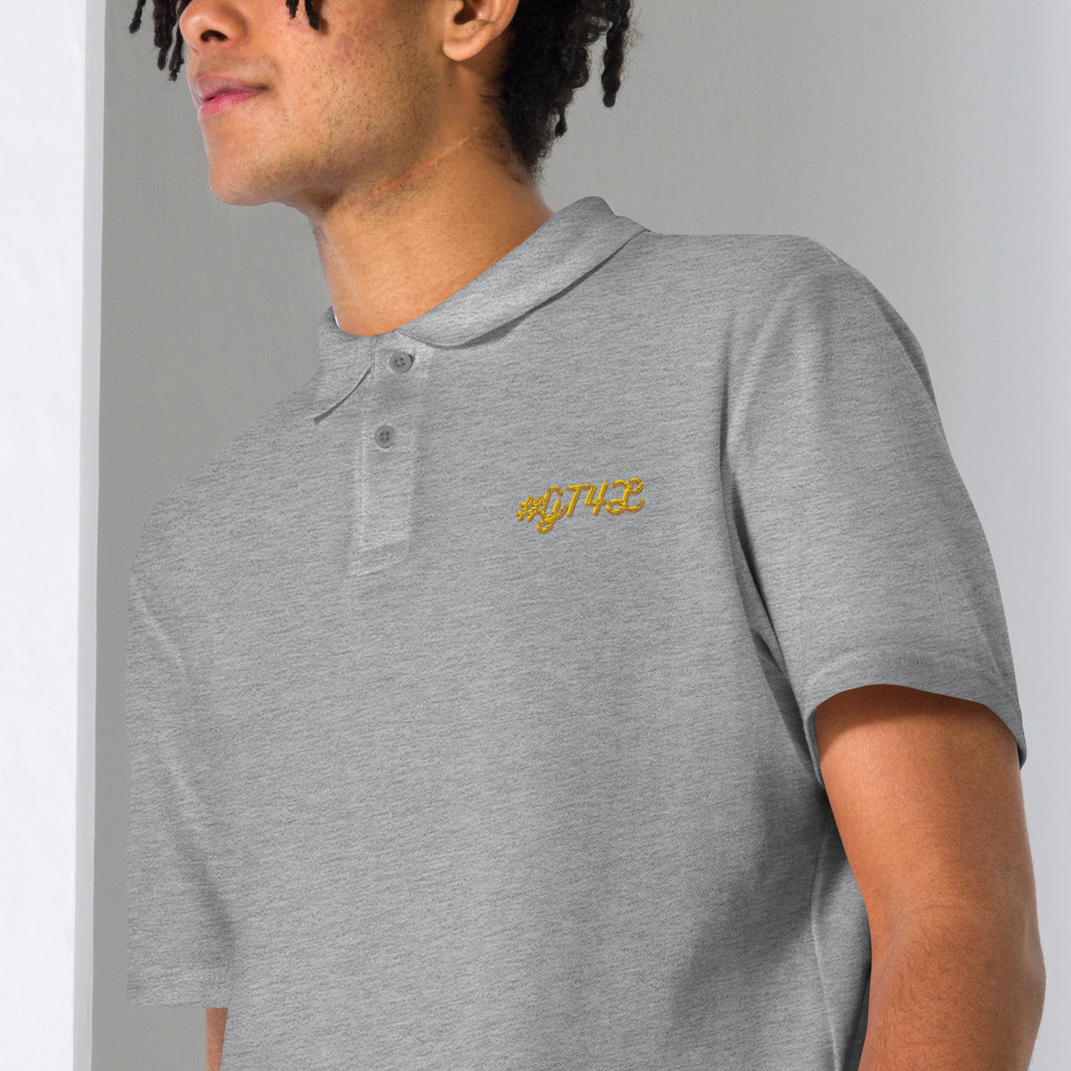 GT4L Men's Embroidered Pique Polo Shirt, view 11