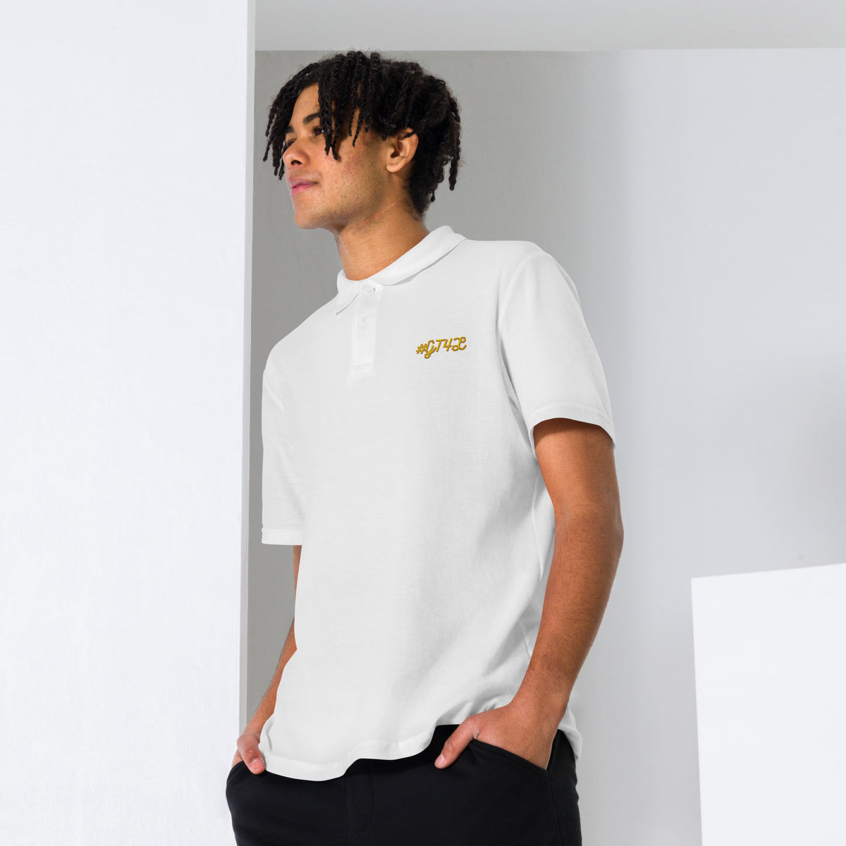 GT4L Men's Embroidered Pique Polo Shirt, view 12