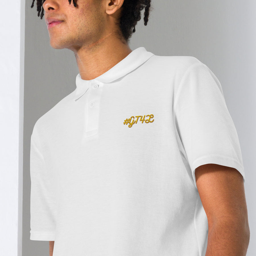 GT4L Men's Embroidered Pique Polo Shirt, view 2