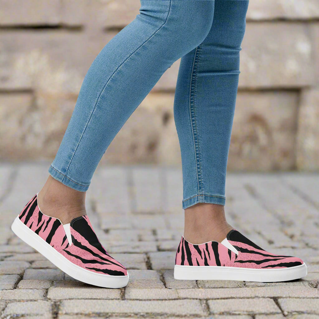 womens-slip-on-canvas-shoes-tiger pink-right-6793f46628978